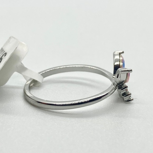 Size 7 Rainbow Silver Tone Butterfly Ring - Picture 6 of 10